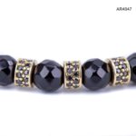 AR4047 bratara aur cu snur si pietre semipretioase onix ARJewels