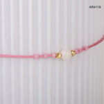 AR4119 bratara aur, pietre miyuki 2mm, bile aur 2mm, coral 4mm